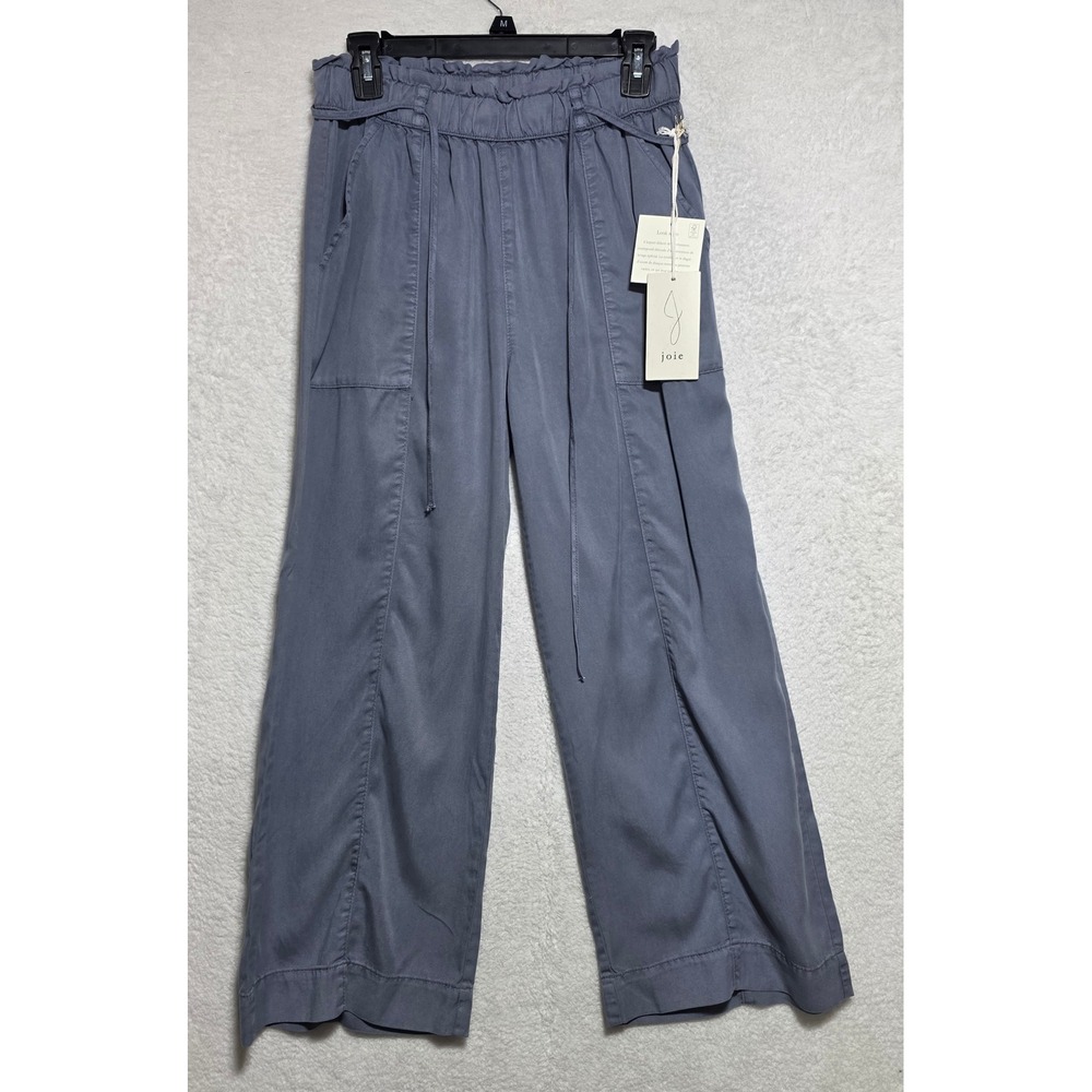 Joie Lyocell Wide Leg Paperbag Waist Pants Blue Gray S NEW